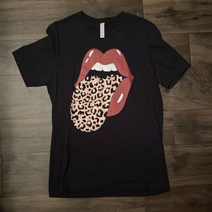 Black Rolling Stones Inspired Tee